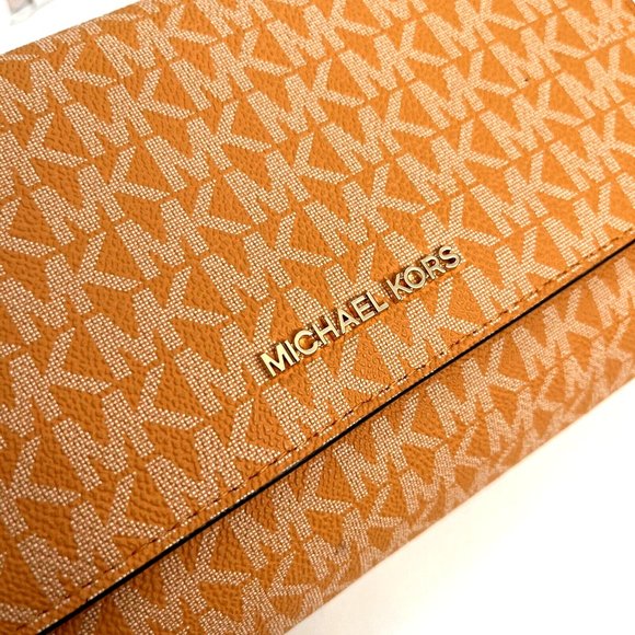 NWT $400 MICHAEL KORS Jet Set Medium Logo Convertible Crossbody Bag Signature - Picture 7 of 11